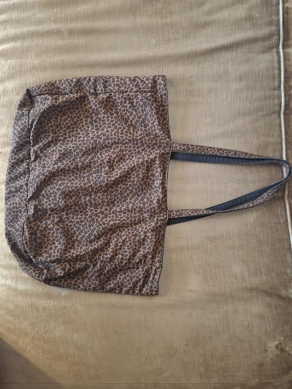 Bottega Veneta Leopard Print Nylon Tote Bag Vintage Shoulder Handbag PDJX66